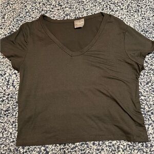 Olivia Rae V Neck Black Crop Top